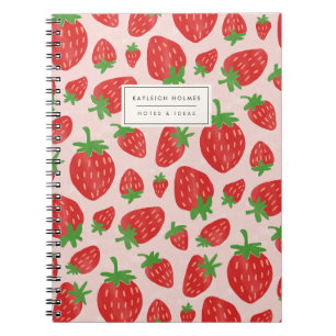 Watercolor Strawberries Notebook