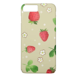 Watercolor strawberries pattern iPhone 8 plus/7 plus case