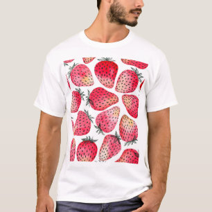 Watercolor strawberries pattern. T-Shirt