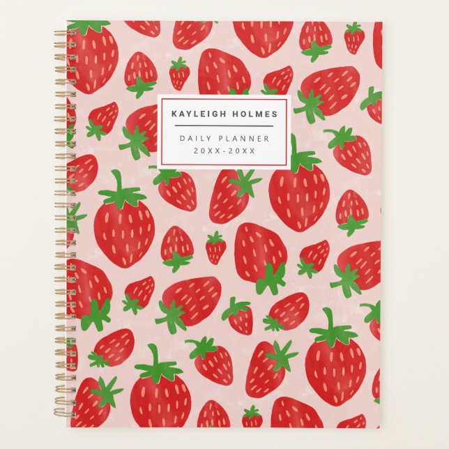 Watercolor Strawberries Planner (Front)