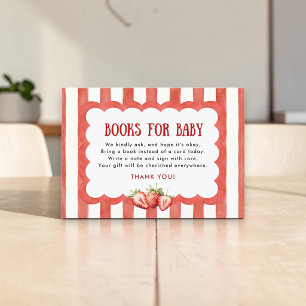 Watercolor Strawberry Baby Book Request Enclosure Card