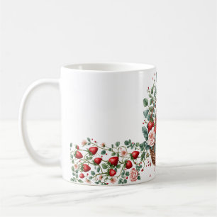 Watercolor Strawberry Basket Farmhouse Coffee Mug