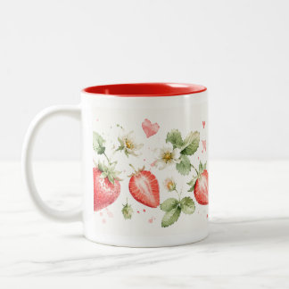 Watercolor Strawberry Botanical Mug