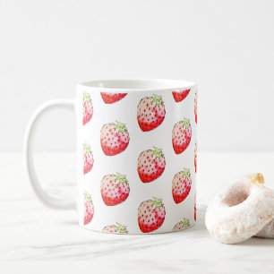 watercolor strawberry coffee mug