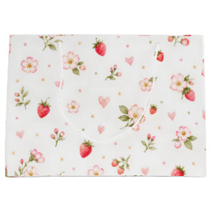 Watercolor Strawberry Gift Bag