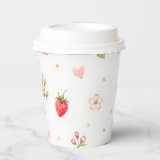 Watercolor Strawberry Paper Cups