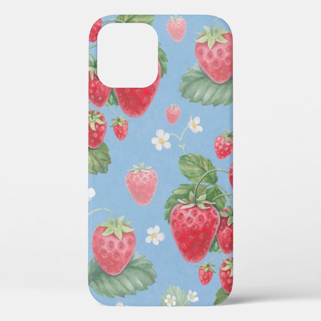 Watercolor strawberry pattern Case-Mate iPhone case (Back)