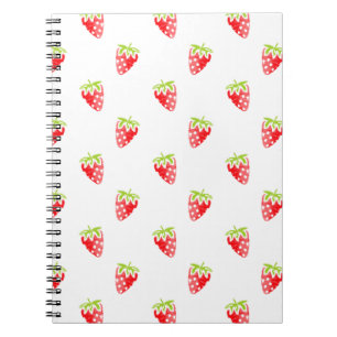 Watercolor Strawberry Pattern Notebook