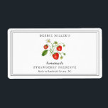 Watercolor Strawberry Preserve / Jam<br><div class="desc">Elegant Personalised hand painted watercolor vintage style Strawberry Preserve/Jam label on white background. Use for your homemade jam's or anything you choose. Makes great gift. Fill your information on label and enjoy.</div>