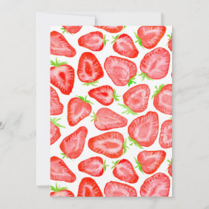 Watercolor strawberry slices pattern
