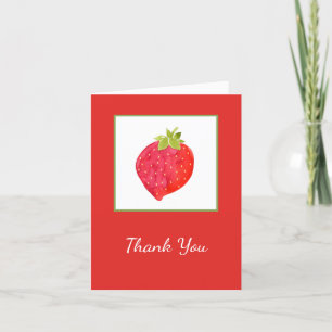 Watercolor Strawberry Thank You Card