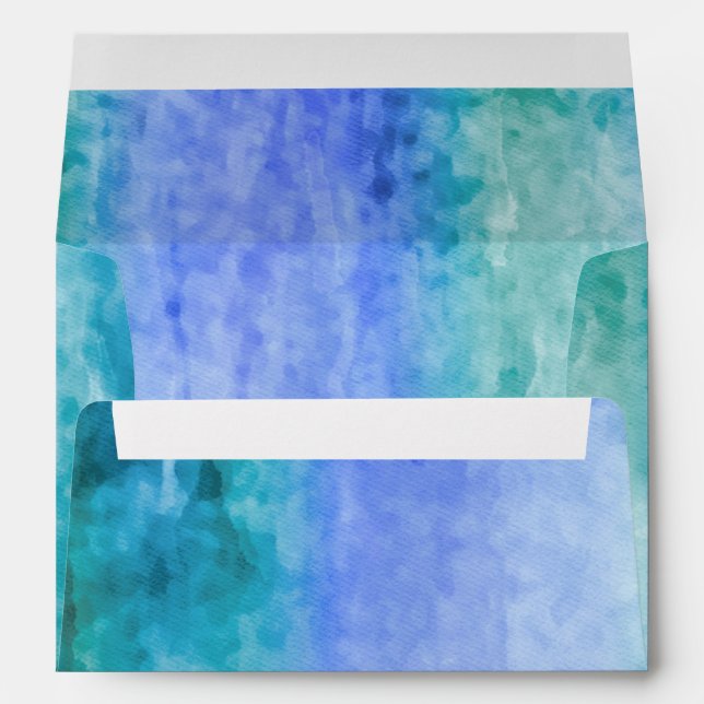 Watercolor Streaks Blue Envelopes (Back (Bottom))