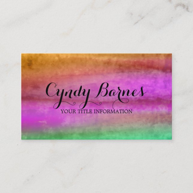 Watercolor Streaks Business Card (Front)