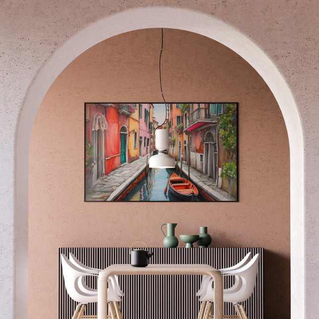 Watercolor Street in Venice Landscape Poster (Creator Uploaded)