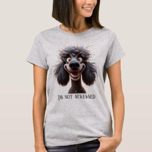 Watercolor Stressed Poodle Fun Dog Pet Animal T-Shirt
