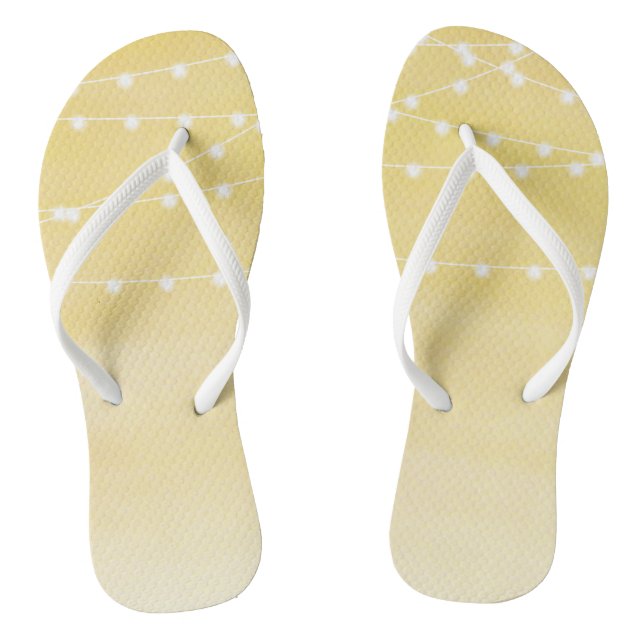 Watercolor String Lights Flip Flops (Footbed)