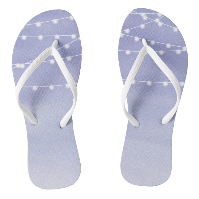 Watercolor String Lights Flip Flops (Footbed)