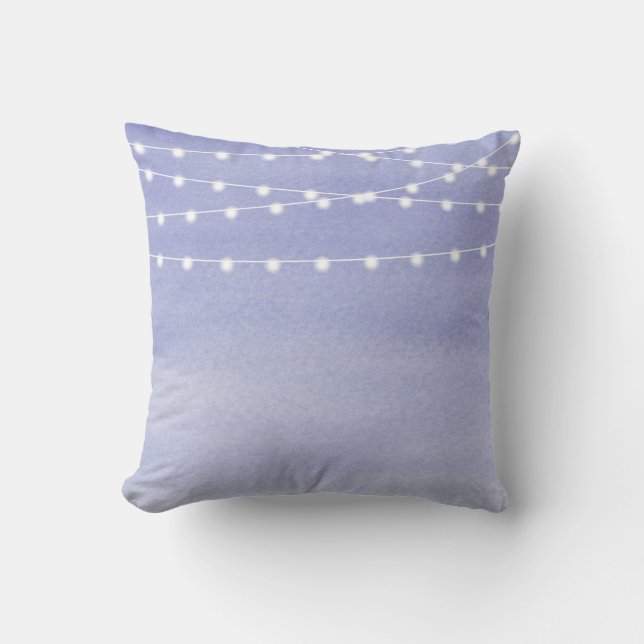Watercolor String Lights Throw Pillow (Front)