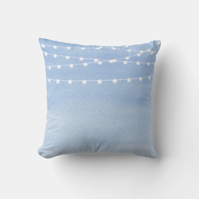 Watercolor String Lights Throw Pillow (Front)