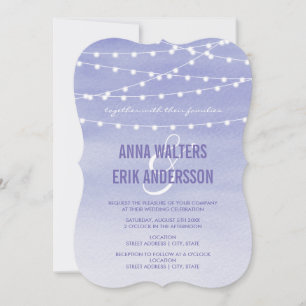 Watercolor String Lights Wedding Invitation