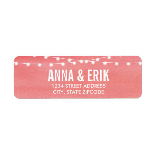 Watercolor String Lights Wedding Return Address Label