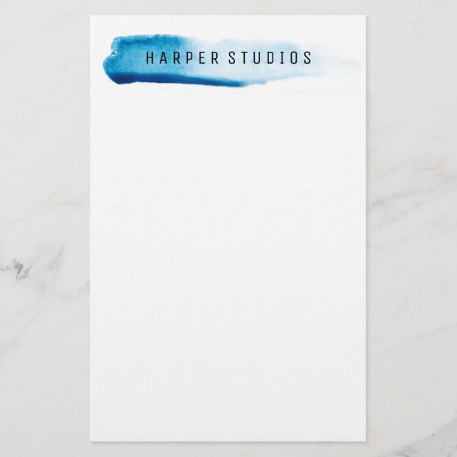 Watercolor Stripe Business Stationery (Front)