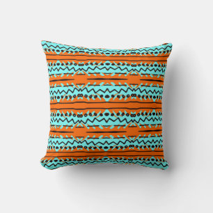 Watercolor stripes, bright colourful pattern. cushion