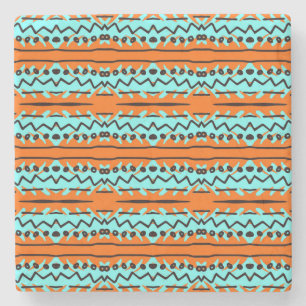 Watercolor stripes, bright colourful pattern. stone coaster