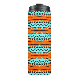 Watercolor stripes, bright colourful pattern. thermal tumbler
