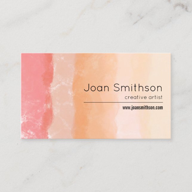 Watercolor Stripes Business Card (Front)