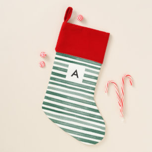 Watercolor Stripes Christmas Stocking