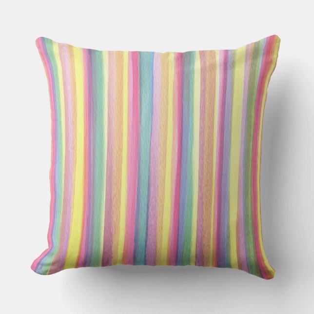 Watercolor Stripes Cushion (Front)