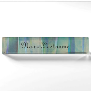 Watercolor Stripes Desk Nameplate