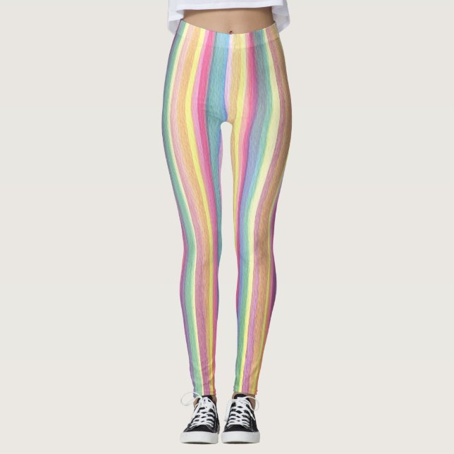 Watercolor Stripes Leggings (Front)
