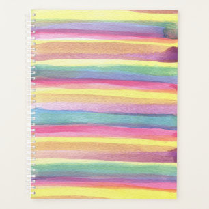 Watercolor Stripes Planner