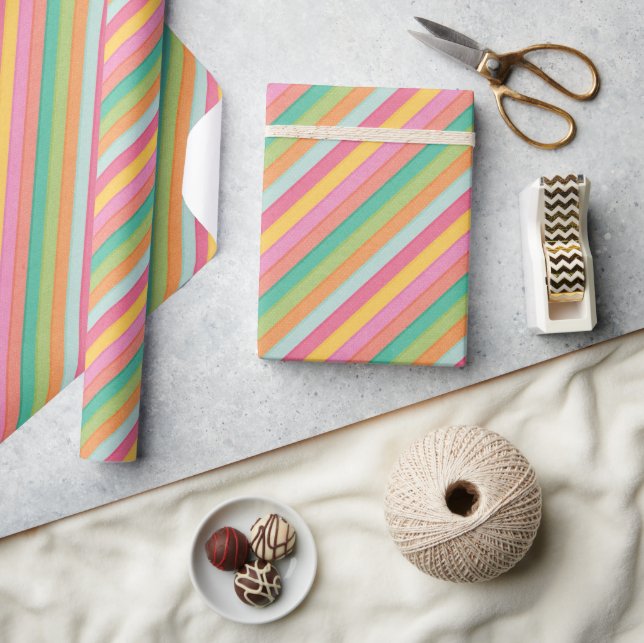 Watercolor Striping Wrapping Paper (Crafts)