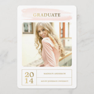 Watercolor Stroke   Graduation Party Invitation