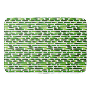 Watercolor Strokes 091121 - Grassy Green Toned Bath Mat