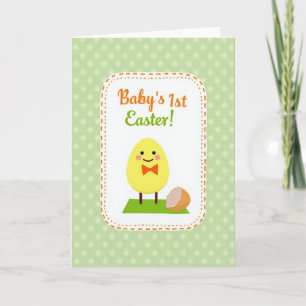 Watercolor Style Babys First Easter Card