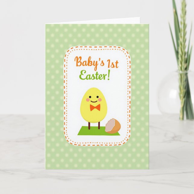 Watercolor Style Babys First Easter Card (Front)