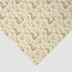 Watercolor Style Bunny and Daisy Spring Baby Tissue Paper