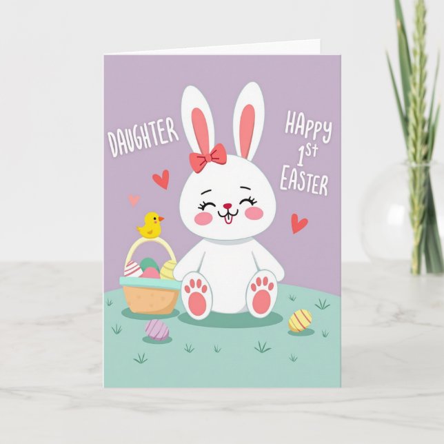Watercolor Style Daughter Easter Card (Front)
