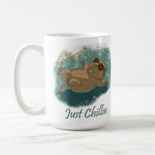  Watercolor Style Fun Capybara Just Chillin Quote Coffee Mug