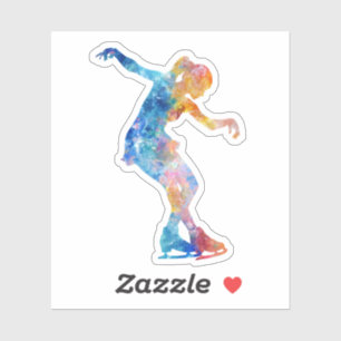 Watercolor Style Ice Skater