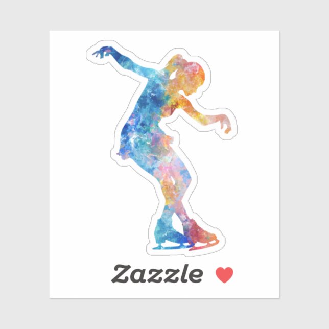 Watercolor Style Ice Skater (Sheet)