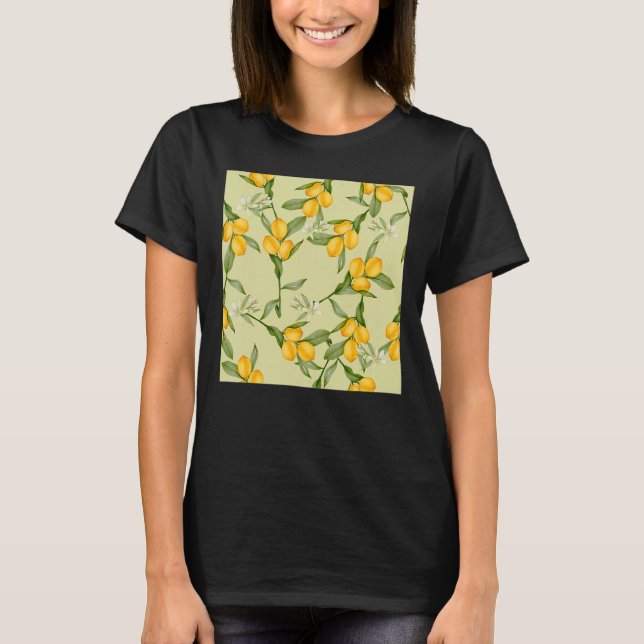 Watercolor style lemons in yellow and green T-Shirt (Front)
