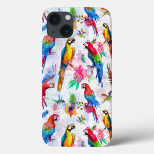 Watercolor Style Parrots iPhone 13 Case