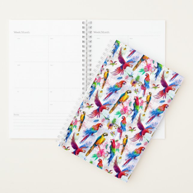 Watercolor Style Parrots Planner (Display)