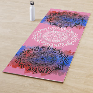 Watercolor Sublimation Mandala Exercise Yoga Mat