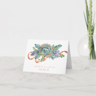Watercolor Succulent Cluster Thank You Card